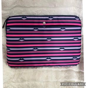 Kate Spade Pink and Purple Striped Laptop Bag